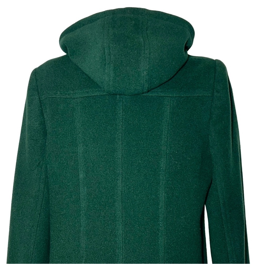 Preston & York Wool Coat in Rich Green with Pockets, Full Zip, & Hood, Small - Picture 11 of 15